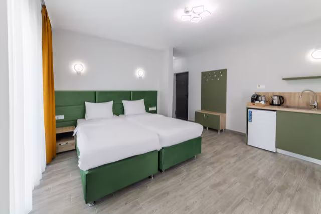 Cameră dublă cu chicinetă la Otopeni Suites